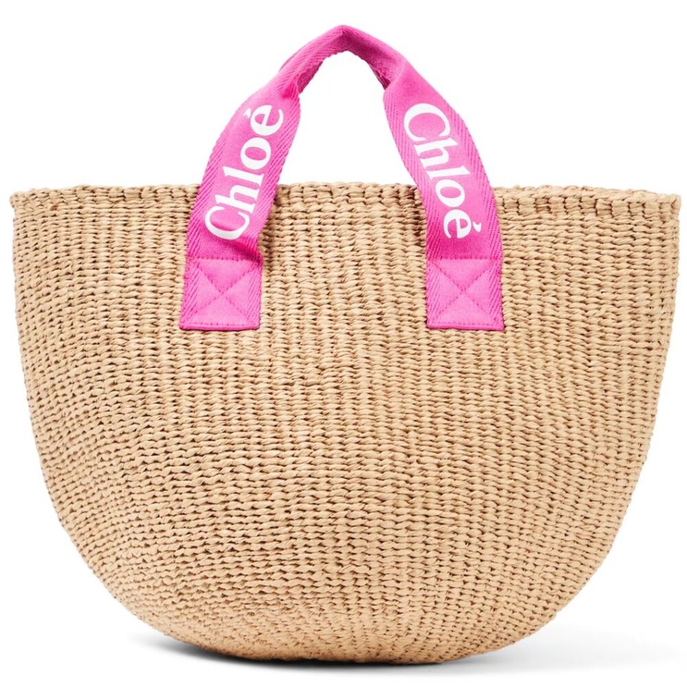 Authentic Chloé x Mifuko raffia tote bag